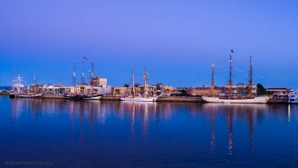 Tall Ships at dusk, Port Adelaide