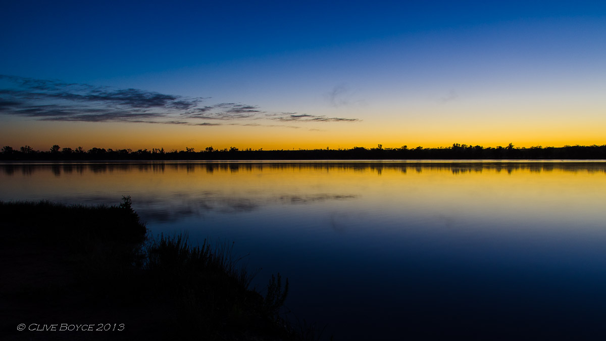 Dawn breaks over River Murray lagoon